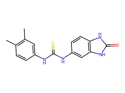1-(3,4-dimethylphenyl)-3-(2-oxo-2,3-dihydro-1H-1,3-benzodiazol-5-yl)thiourea structure
