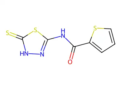 N-(5-sulfanyl-1,3,4-thiadiazol-2-yl)thiophene-2-carboxamide structure