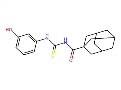 N-[(3-hydroxyphenyl)carbamothioyl]adamantane-1-carboxamide structure
