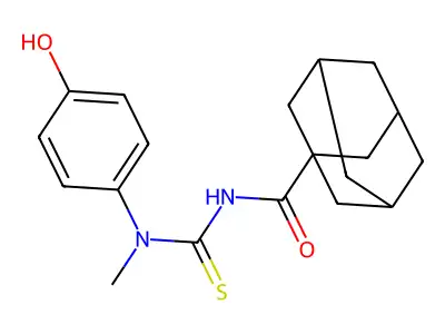 N-[(4-hydroxyphenyl)-methylcarbamothioyl]adamantane-1-carboxamide structure