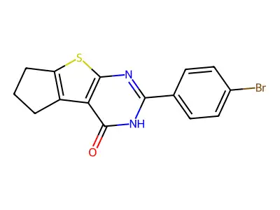 10-(4-bromophenyl)-7-thia-9,11-diazatricyclo[6.4.0.0,2,6]dodeca-1(8),2(6),9-trien-12-one structure