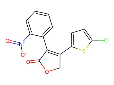 3-(5-chlorothiophen-2-yl)-4-(2-nitrophenyl)-2H-furan-5-one structure