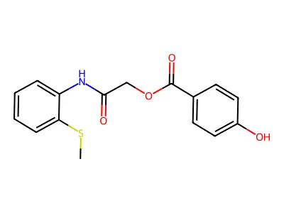 [2-(2-Methylsulfanylanilino)-2-oxoethyl] 4-hydroxybenzoate structure