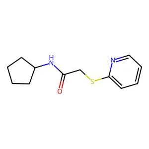 N-cyclopentyl-2-pyridin-2-ylsulfanylacetamide structure