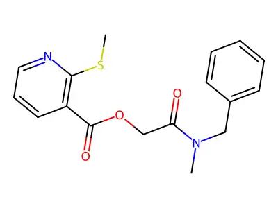 2-(Benzyl(methyl)amino)-2-oxoethyl 2-(methylthio)nicotinate structure