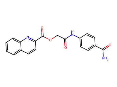 [2-(4-Carbamoylanilino)-2-oxoethyl] quinoline-2-carboxylate structure