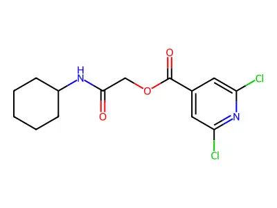 (Cyclohexylcarbamoyl)methyl 2,6-dichloropyridine-4-carboxylate structure