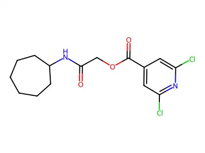 [2-(Cycloheptylamino)-2-oxoethyl] 2,6-dichloropyridine-4-carboxylate structure