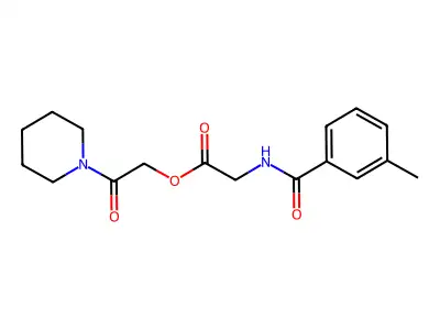 (2-Oxo-2-piperidin-1-ylethyl) 2-[(3-methylbenzoyl)amino]acetate structure
