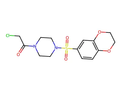 2-chloro-1-[4-(2,3-dihydro-1,4-benzodioxine-6-sulfonyl)piperazin-1-yl]ethan-1-one structure