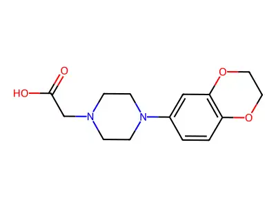 2-[4-(2,3-Dihydro-1,4-benzodioxin-6-yl)piperazin-1-yl]acetic acid structure