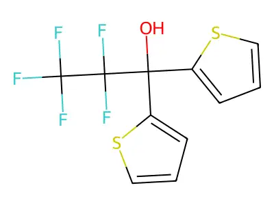 2,2,3,3,3-Pentafluoro-1,1-bis(2-thienyl)propane-1-OL structure