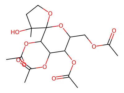 (8,9,10-triacetyloxy-4-hydroxy-4-methyl-1,6-dioxaspiro[4.5]decan-7-yl)methyl Acetate structure