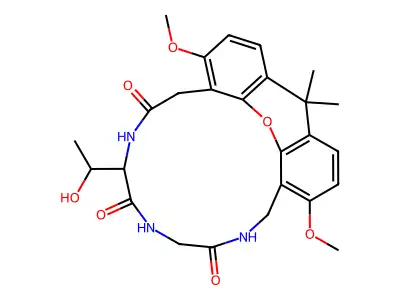 11-(1-Hydroxyethyl)-4,15-dimethoxy-20,20-dimethyl-5,6,8,9,11,12-hexahydro-1,18-methanodibenzo[b,n][1,5,8,11]oxatriazacyclopentadecine-7,10,13(14H)-trione structure