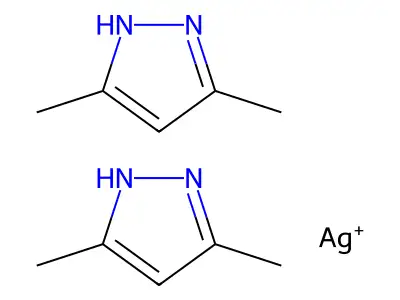 silver bis(3,5-dimethyl-1H-pyrazole) structure