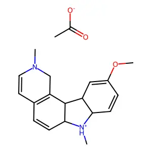 10-Methoxy-2,7-dimethyl-7H-pyrido(4,3-c)carbazolium acetate structure