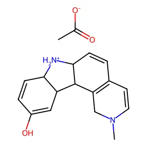 10-Hydroxy-2-methyl-7H-pyrido(4,3-c)carbazolium acetate (salt) structure