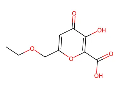 4H-Pyran-2-carboxylic acid, 6-(ethoxymethyl)-3-hydroxy-4-oxo- structure
