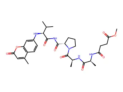 N-Methoxysuccinyl-Ala-Ala-Pro-Val-7-amido-4-methylcoumarin structure