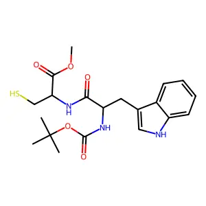 Methyl N-(tert-butoxycarbonyl)tryptophylcysteinate structure