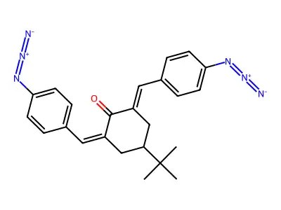 Cyclohexanone, 2,6-bis[(4-azidophenyl)methylene]-4-(1,1-dimethylethyl)- structure