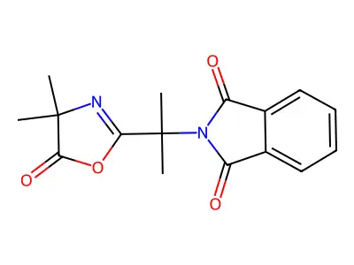 2-[2-(4,4-Dimethyl-5-oxo-1,3-oxazol-2-yl)propan-2-yl]isoindole-1,3-dione structure