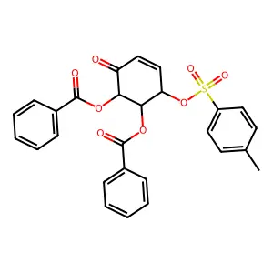 [6-Benzoyloxy-2-(4-methylphenyl)sulfonyloxy-5-oxocyclohex-3-en-1-yl] benzoate structure