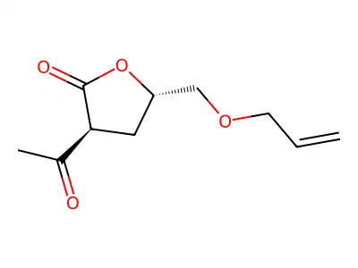 Pentonic acid, 2-acetyl-2,3-dideoxy-5-O-2-propen-1-yl-, gamma-lactone structure