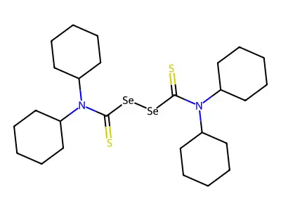 N,N-dicyclohexyl-1-(dicyclohexylthiocarbamoylselanylselanyl)methanethioamide structure
