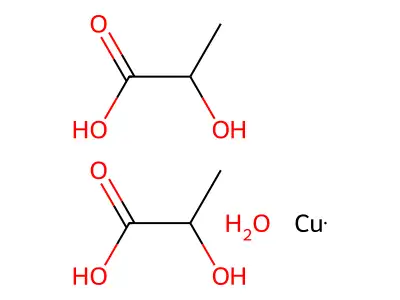 Copper;bis(2-hydroxypropanoic acid);hydrate structure
