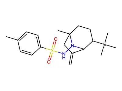 4-methyl-N-(5-methyl-7-methylidene-2-trimethylsilyl-8-azabicyclo[3.2.1]octan-8-yl)benzenesulfonamide structure