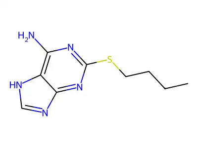 2-butylsulfanyl-7H-purin-6-amine structure