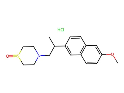 Thiomorpholine, 4-(2-(6-methoxy-2-naphthalenyl)propyl)-, 1-oxide, hydrochloride structure