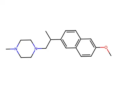 Piperazine, 1-(2-(6-methoxy-2-naphthalenyl)propyl)-4-methyl- structure