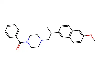 Piperazine, 1-benzoyl-4-(2-(6-methoxy-2-naphthalenyl)propyl)- structure