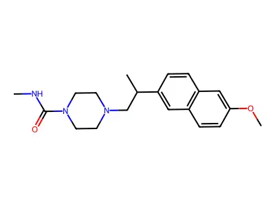 1-Piperazinecarboxamide, 4-(2-(6-methoxy-2-naphthalenyl)propyl)-N-methyl- structure