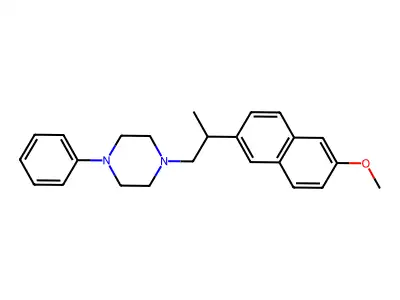 Piperazine, 1-(2-(6-methoxy-2-naphthalenyl)propyl)-4-phenyl- structure