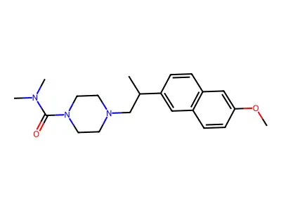 1-Piperazinecarboxamide, 4-(2-(6-methoxy-2-naphthalenyl)propyl)-N,N-dimethyl- structure