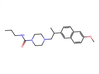 1-Piperazinecarboxamide, 4-(2-(6-methoxy-2-naphthalenyl)propyl)-N-propyl- structure