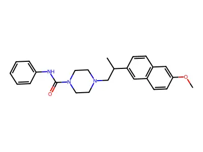 1-Piperazinecarboxamide, 4-(2-(6-methoxy-2-naphthalenyl)propyl)-N-phenyl- structure