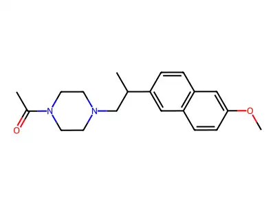 Piperazine, 1-acetyl-4-(2-(6-methoxy-2-naphthalenyl)propyl)- structure