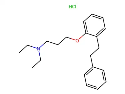 1-Propanamine, N,N-diethyl-3-(2-(2-phenylethyl)phenoxy)-, hydrochloride structure
