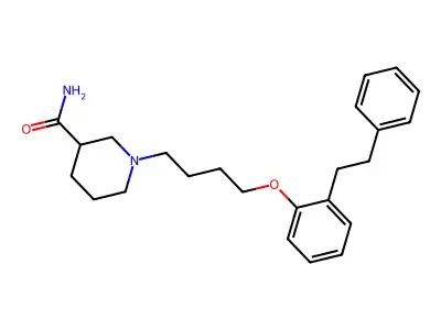 3-Piperidinecarboxamide, 1-(4-(2-(2-phenylethyl)phenoxy)butyl)- structure