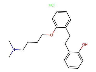 Phenol, 2-(2-(2-(4-(dimethylamino)butoxy)phenyl)ethyl)-, hydrochloride structure
