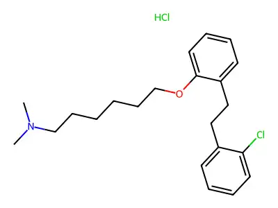 2-(6-Dimethylaminohexyloxy)-2'-chlorobibenzyl hydrochloride structure