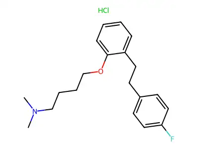 2-(3-Dimethylaminobutoxy)-4'-fluorobibenzyl hydrochloride structure