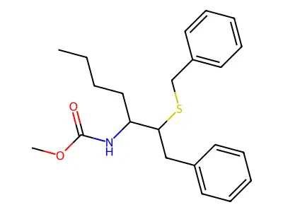 methyl N-(2-benzylsulfanyl-1-phenylheptan-3-yl)carbamate structure