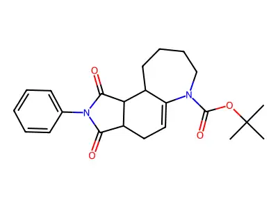 tert-Butyl 1,3-dioxo-2-phenyl-2,3,3a,4,7,8,9,10,10a,10b-decahydroazepino[3,2-e]isoindole-6(1H)-carboxylate structure