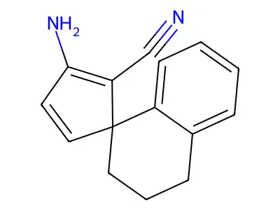 2'-aminospiro[2,3-dihydro-1H-naphthalene-4,5'-cyclopenta-1,3-diene]-1'-carbonitrile structure