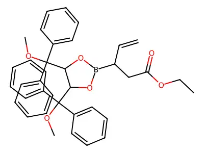 Ethyl 3-[4,5-bis[methoxy(diphenyl)methyl]-1,3,2-dioxaborolan-2-yl]pent-4-enoate structure